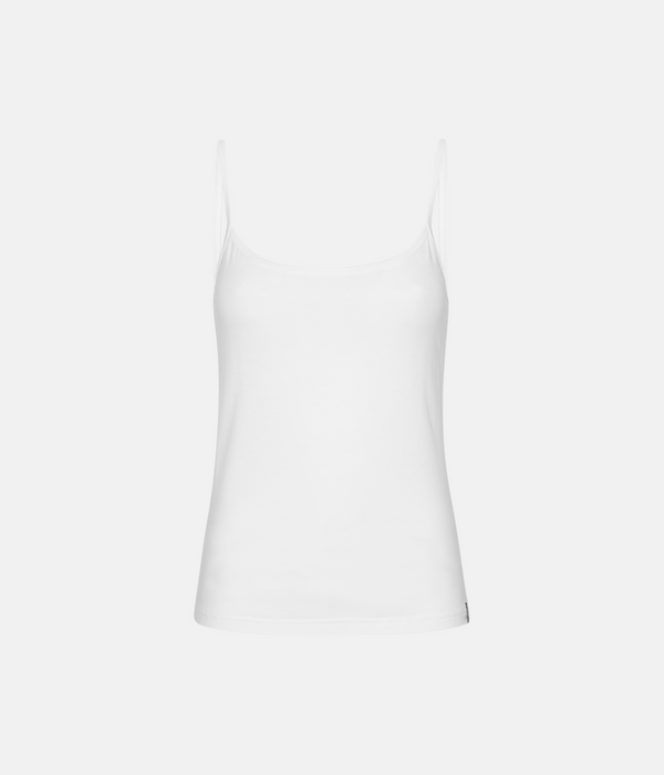 4 pak bambus toppe med tynde stroppe hvid/grå