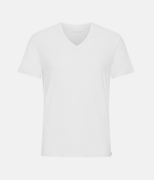 2 stk hvide slim fit v-hals bambus T-shirts