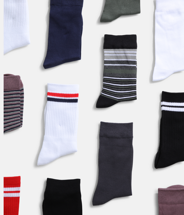 5 par sorte bambus strømper med rullekant (Low cut)