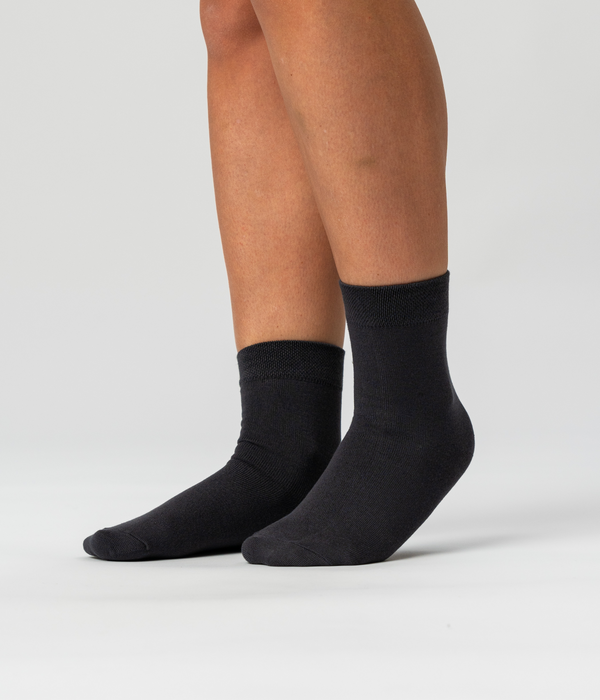 10 par bambus strømper low cut hvid/mørkegrå