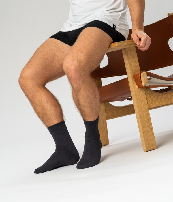 10 par bambus strømper low cut hvid/mørkegrå