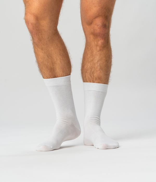 10 par bambus strømper hvid/mørkegrå