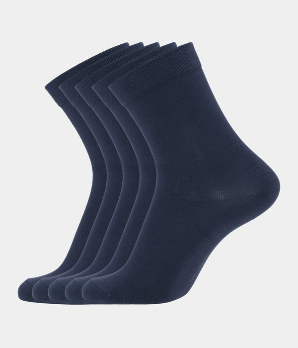 5 par navy bambus strømper 34-39 Copenhagen Bamboo