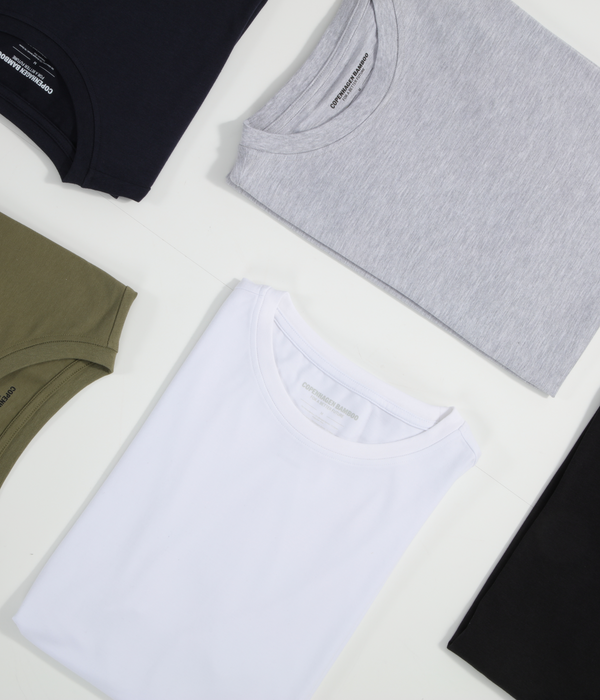 Mørkegrå Bambus Crew Neck T-Shirt