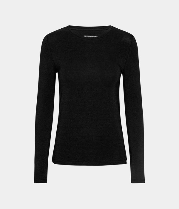 3 pak bambus langærmet T-shirt sort/hvid/navy