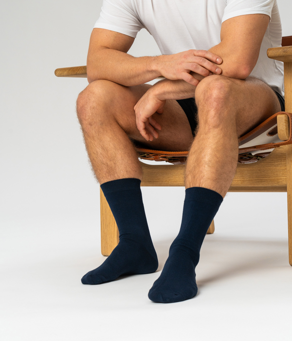 10 par bambus strømper hvid/navy