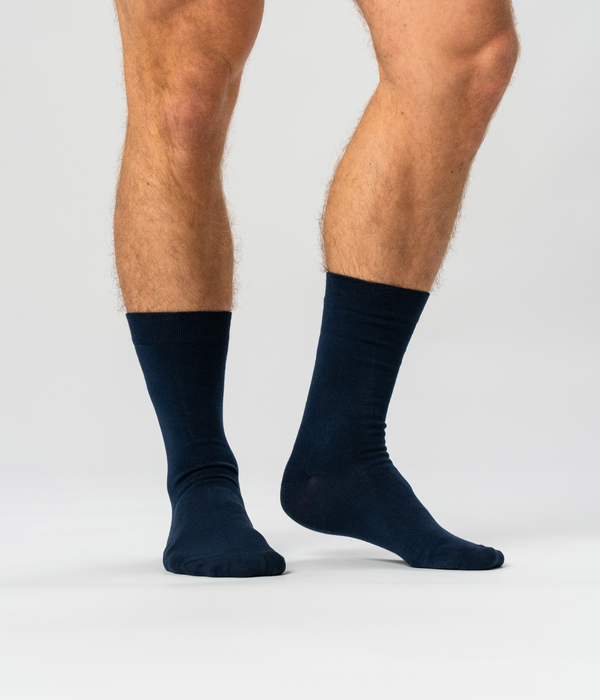 10 par bambus strømper hvid/navy
