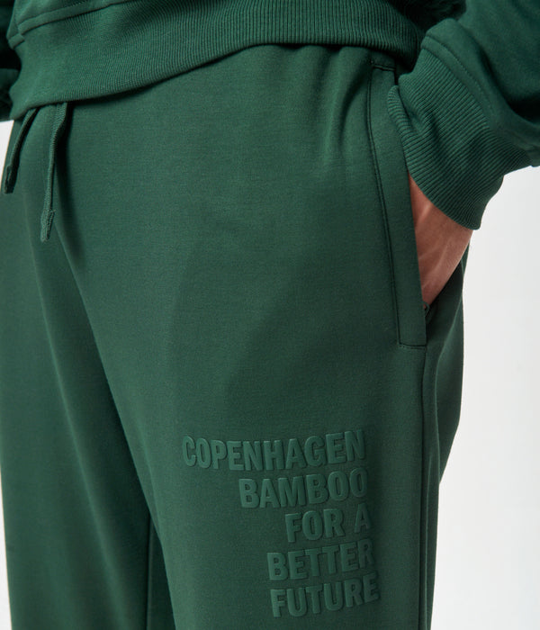 Grønne bambus sweatpants med logo
