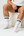 6 par bambus tennissokker hvide med sorte striber/navy med hvide striber