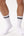 6 par bambus tennissokker hvide med sorte striber/navy med hvide striber
