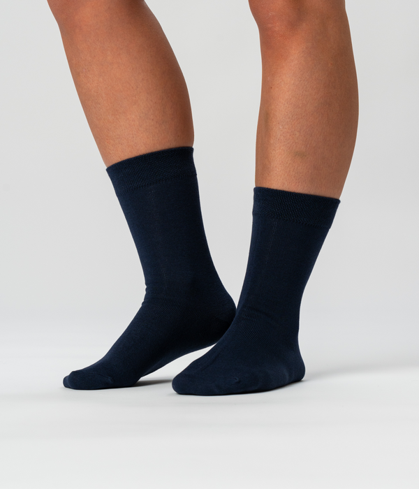 10 par bambus strømper hvid/navy